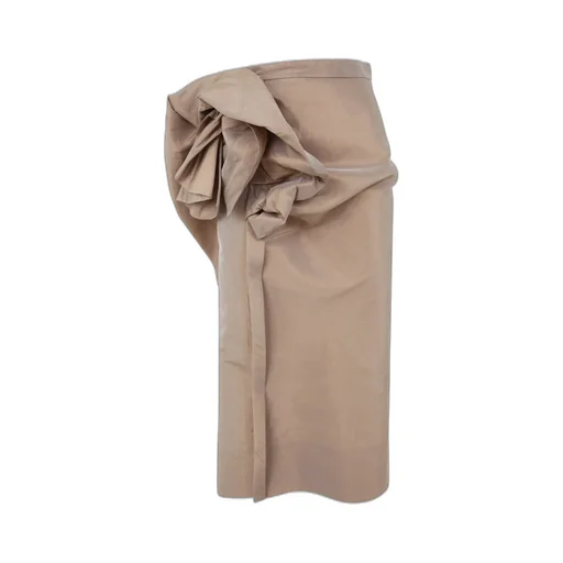 Draped Bow Midi Skirt