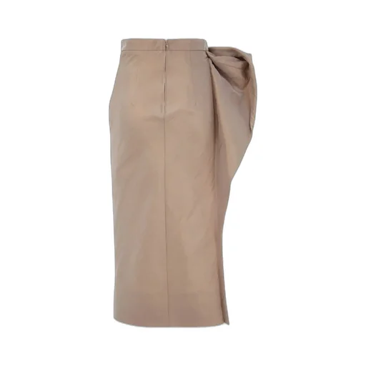 Draped Bow Midi Skirt