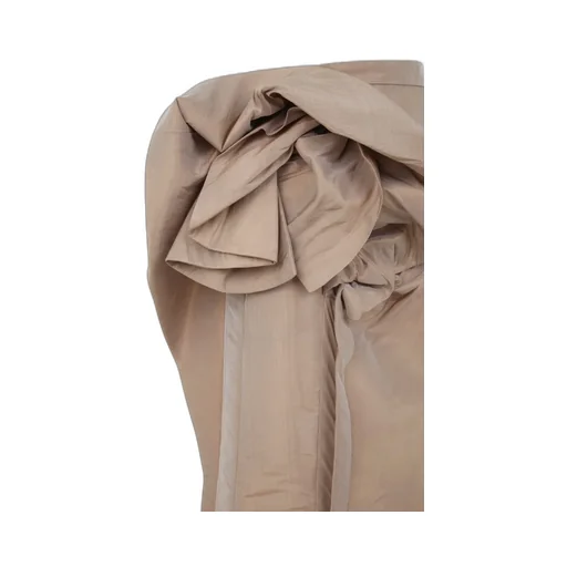 Draped Bow Midi Skirt