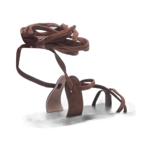 Leather Lace-Up Sandals