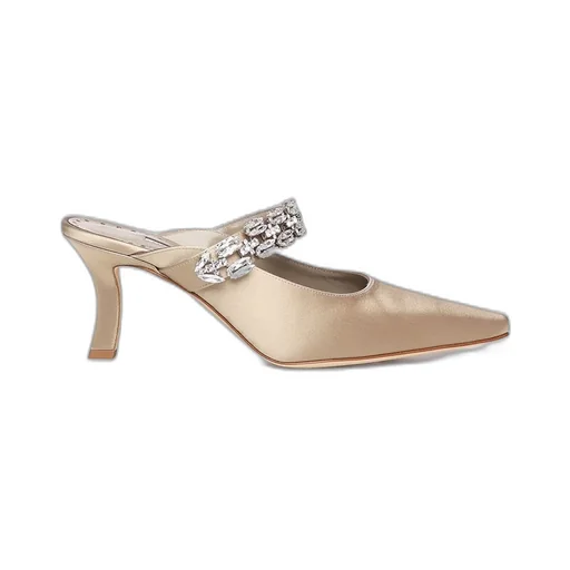 Mules With Crystal Embellishment