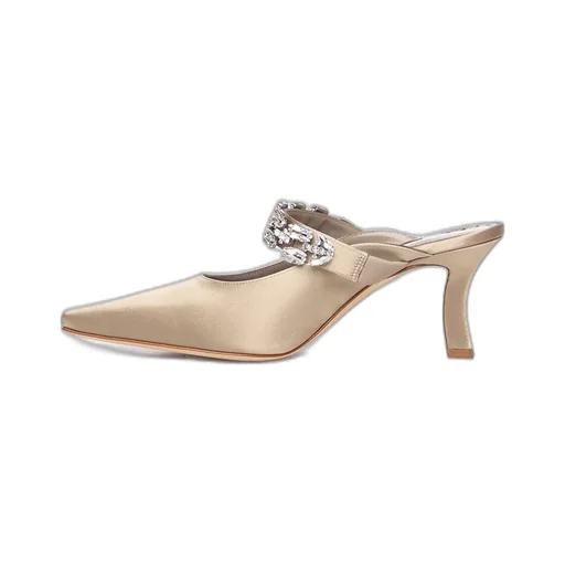 Mules With Crystal Embellishment