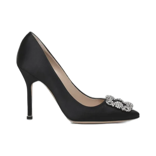 Pointed-Toe Pumps With Crystal Buckle
