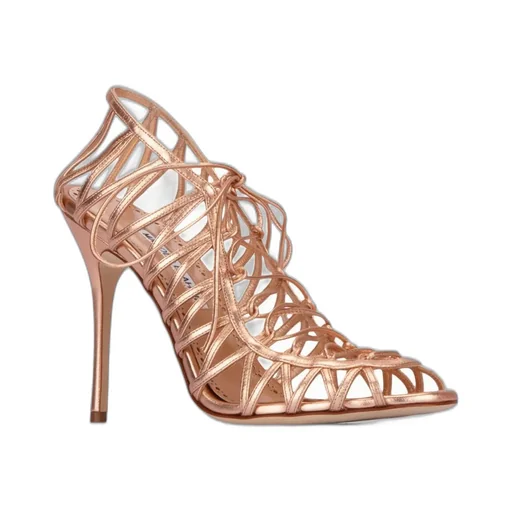 Lace-Up Cage Stiletto Sandals