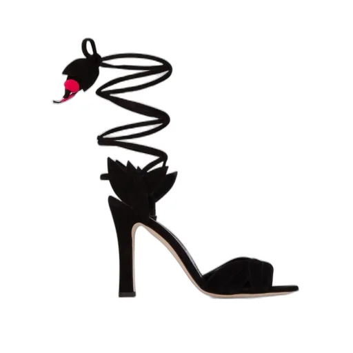 Lotus Flower Lace-Up Sandals