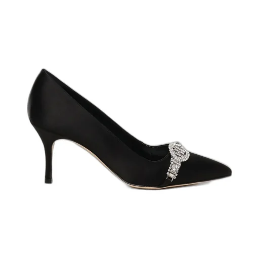 Pointed-Toe Pumps With Crystal Embellishment