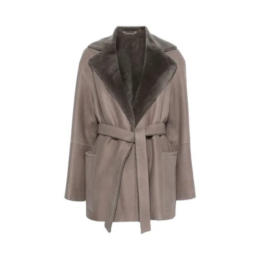 Belted Shearling Coat