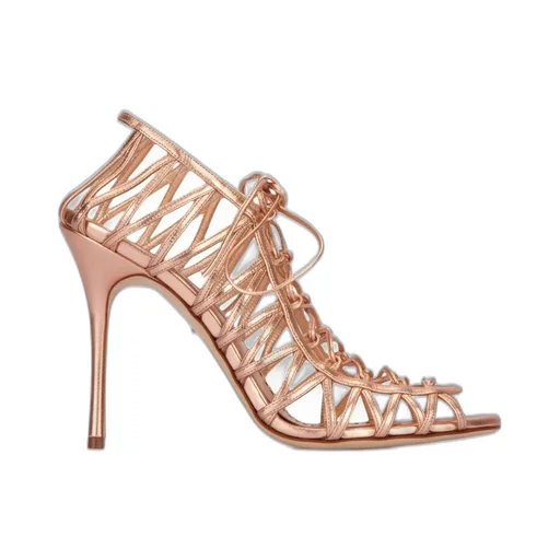 Lace-Up Cage Stiletto Sandals