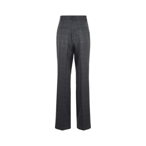 Plaid Wide-Leg Trousers