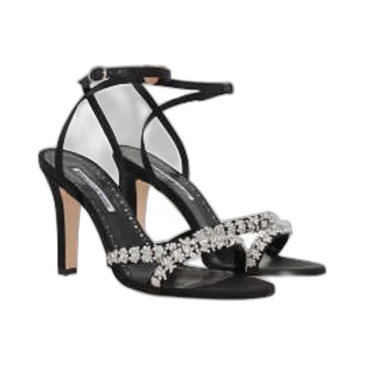 Ankle-Strap Sandals With Crystals