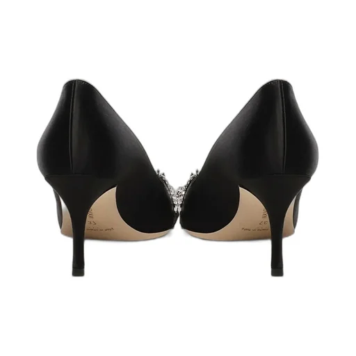 Pointed-Toe Pumps With Crystal Embellishment