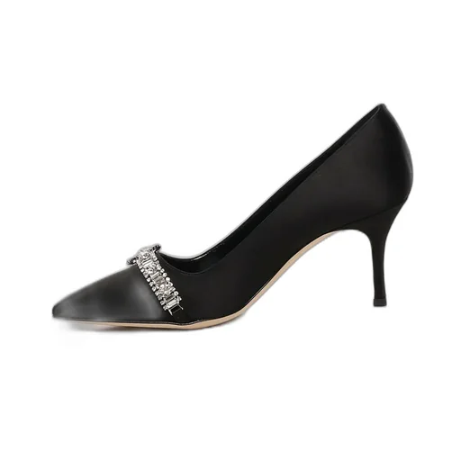 Pointed-Toe Pumps With Crystal Embellishment