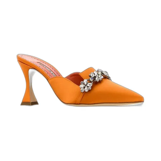 Mules With Crystal Embellishment