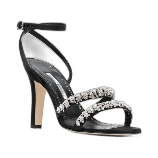 Ankle-Strap Sandals With Crystals
