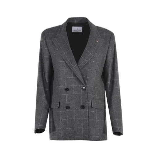 Double-Breasted Checked Blazer