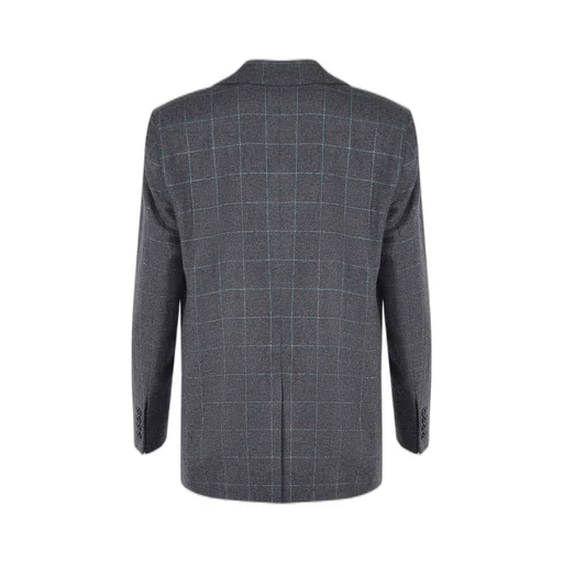 Double-Breasted Checked Blazer