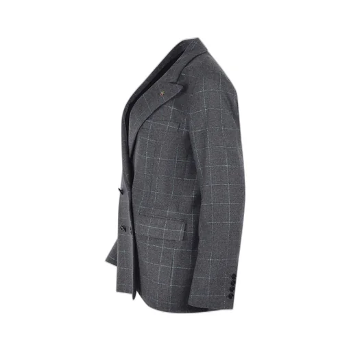 Double-Breasted Checked Blazer