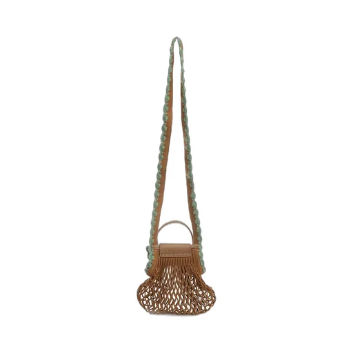 Net Bag With Leather Trim