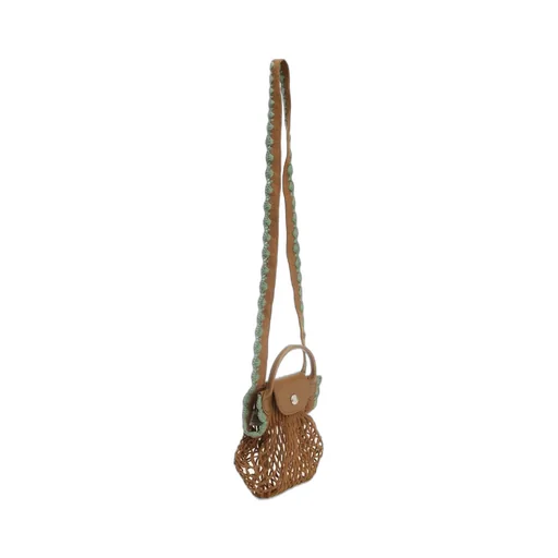 Net Bag With Leather Trim