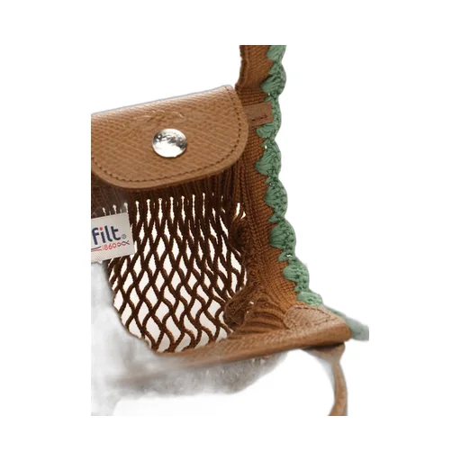 Net Bag With Leather Trim