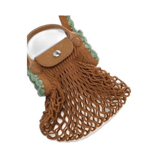 Net Bag With Leather Trim