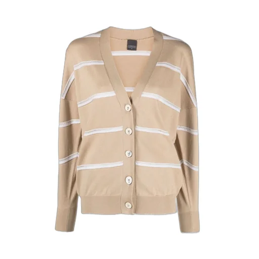Striped V-Neck Cardigan