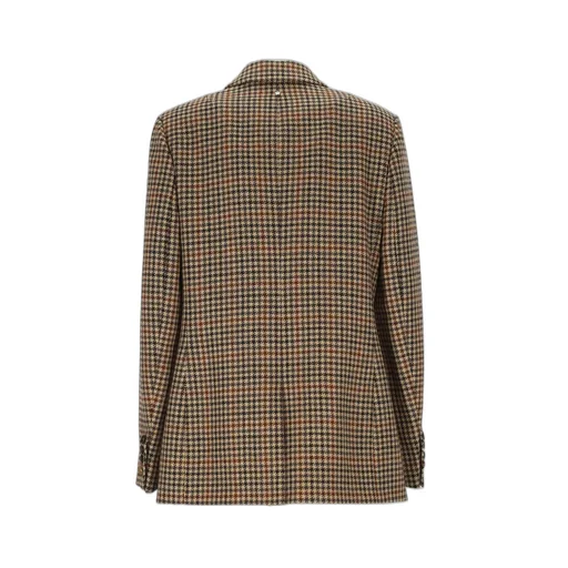 Double-Breasted Houndstooth Blazer