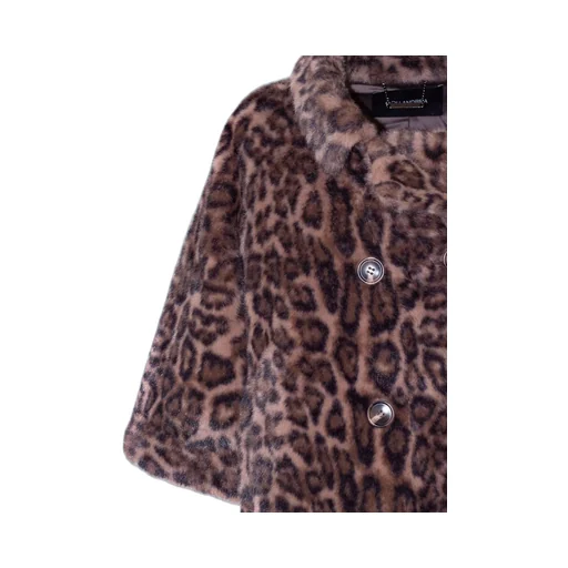 Leopard Print Faux Fur Cropped Jacket