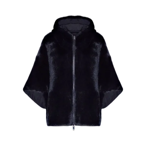 Hooded Faux Fur Cape