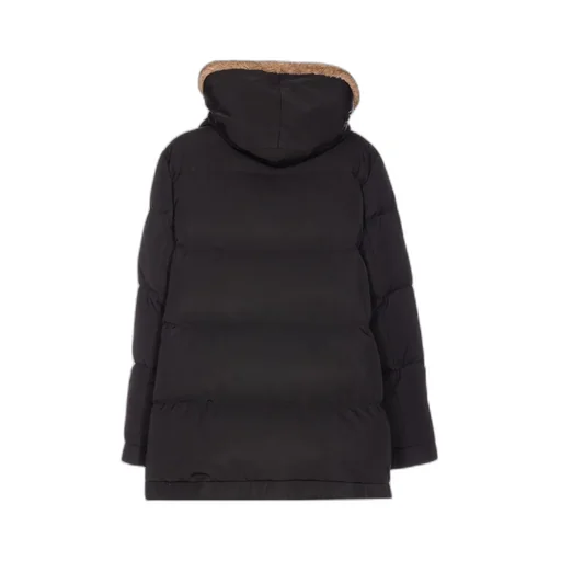 Down Puffer Coat With Fur-Trimmed Hood