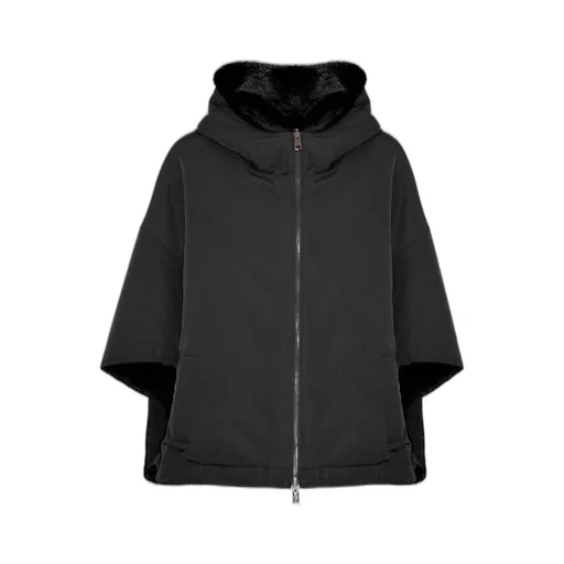 Hooded Faux Fur Cape
