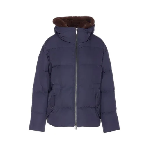 Down Puffer Jacket With Fur Hood