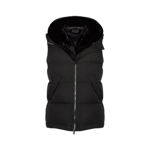 Puffer Vest With Fur Trim