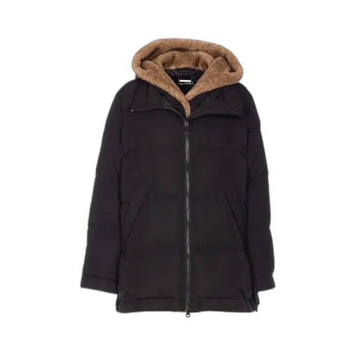 Down Puffer Coat With Fur-Trimmed Hood