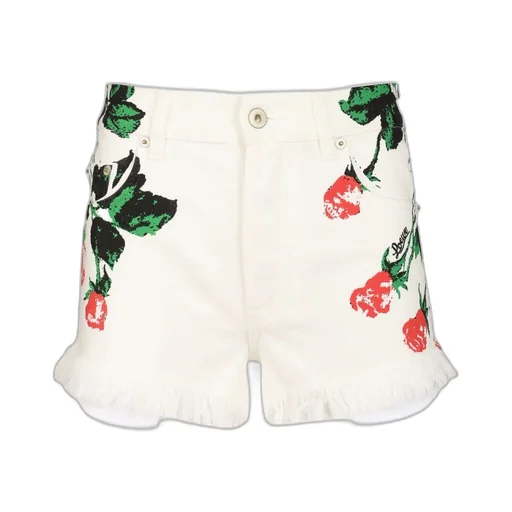 Floral Print Denim Shorts