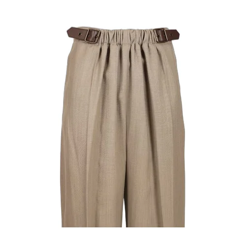 High-Waisted Pleated Trousers