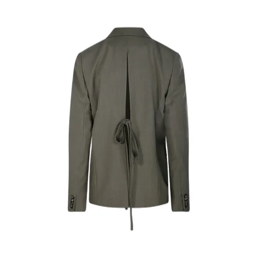 Single-Breasted Blazer With Tie Detail