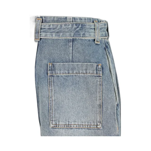 High-Waisted Pleated Jeans