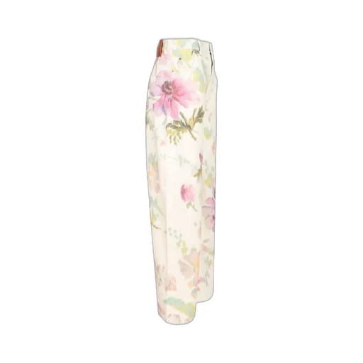 Floral Print Wide-Leg Jeans