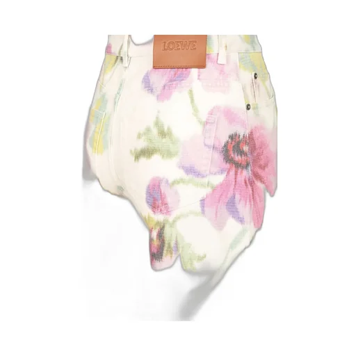 Floral Print Wide-Leg Jeans