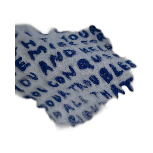 Scarf With Cartoon Appliqué