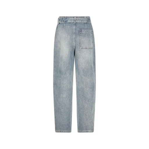 High-Waisted Pleated Jeans