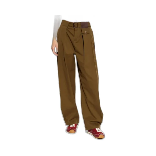 High-Waisted Pleated Wide-Leg Trousers