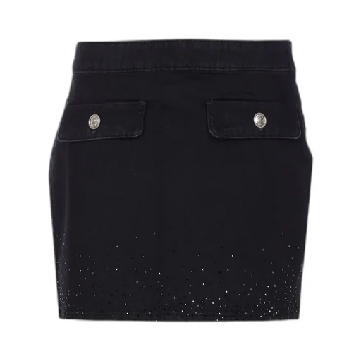 Denim Mini Skirt With Rhinestones