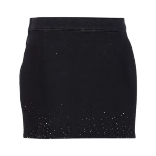 Denim Mini Skirt With Rhinestones