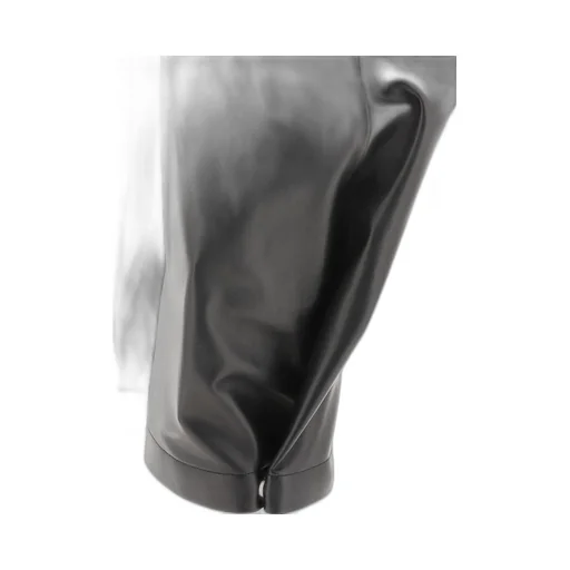 High-Waisted Wide-Leg Leather Trousers