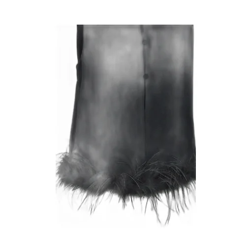 Feather-Trimmed Mini Dress