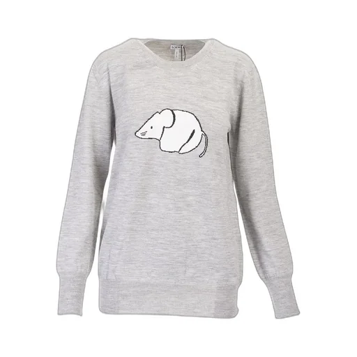 Sweater With Mouse Embroidery