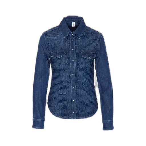 Denim Shirt With Rhinestones