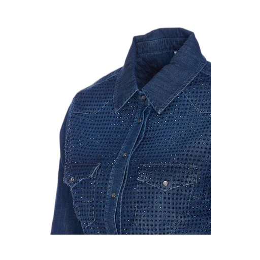 Denim Shirt With Rhinestones